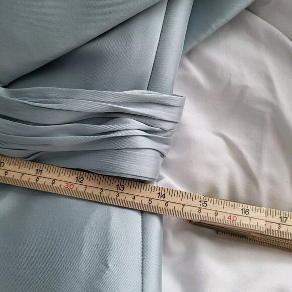 $895 Sachin & Babi Hannah Ash Blue One-Shoulder Satin Gown Maxi Dress Sz 4 - Picture 13 of 16